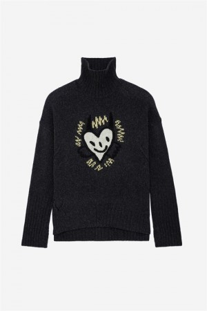 Anthracite Zadig And Voltaire Alma We Heart Sweater | ZV-256440