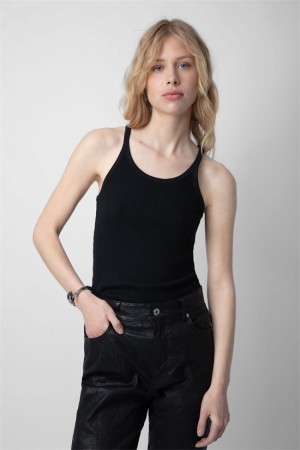 Black Zadig And Voltaire Alba Tank Top | ZV-256255