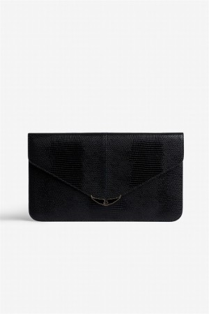 Black Zadig And Voltaire Borderline Clutch | ZV-256163