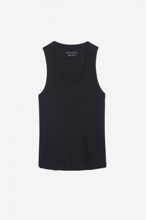 Black Zadig And Voltaire Camille Tank Top | ZV-256341