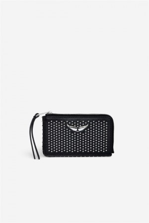 Black Zadig And Voltaire Card Plumetis Wallet | ZV-255911