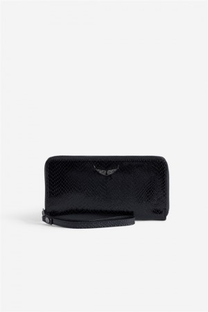 Black Zadig And Voltaire Compagnon Glossy Wallet | ZV-255902