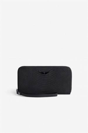 Black Zadig And Voltaire Compagnon Soft Savage Wallet | ZV-255903