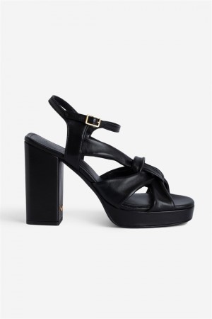 Black Zadig And Voltaire Forget Me Knot Sandals | ZV-255785