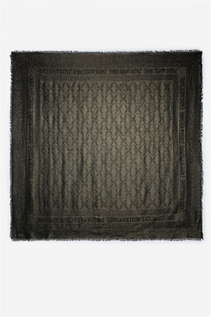 Black Zadig And Voltaire Glenn Rock Lurex Jac. Scarf | ZV-255819