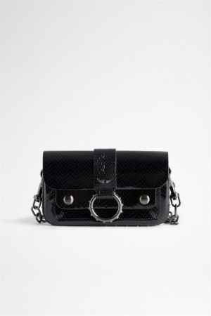 Black Zadig And Voltaire Kate Wallet Glossy Bag | ZV-256129