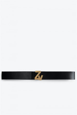 Black Zadig And Voltaire La Belt Initiale Belt | ZV-255835