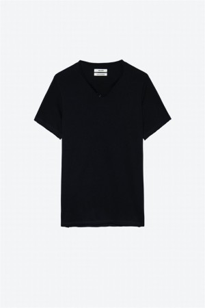 Black Zadig And Voltaire Monastir Mc T-shirt | ZV-255719