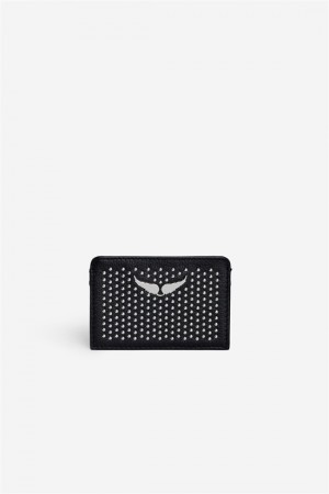 Black Zadig And Voltaire Pass Plumetis Wallet | ZV-255948