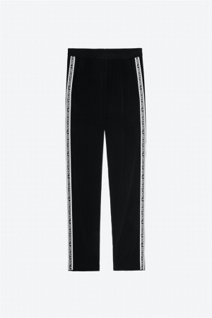 Black Zadig And Voltaire Paula Band Pants | ZV-256243