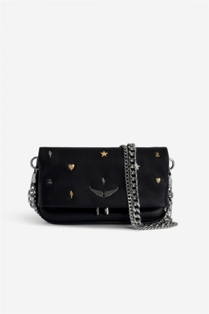 Black Zadig And Voltaire Rock Nano Lucky Charms Bag | ZV-255977