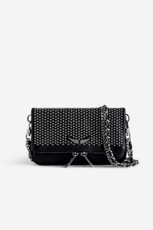 Black Zadig And Voltaire Rock Nano Plumetis Bag | ZV-256119