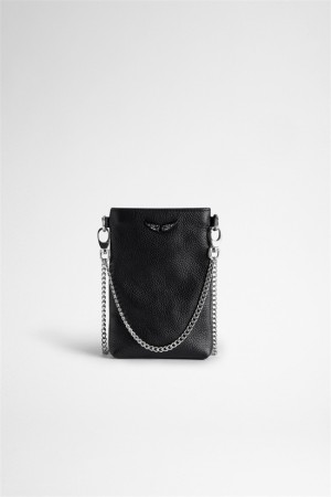 Black Zadig And Voltaire Rock Phone Pouch | ZV-256074