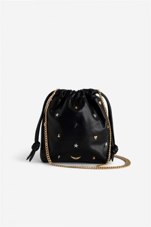 Black Zadig And Voltaire Rock To Go Lucky Charms Bag | ZV-256077