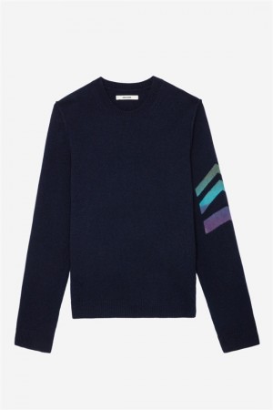 Dark Blue Zadig And Voltaire Kennedy Cashmere Sweater | ZV-255759