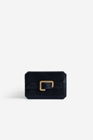 Dark Blue Zadig And Voltaire Le Cecilia Pass Card Holder | ZV-255940