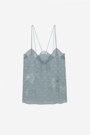 Glacier Zadig And Voltaire Capela Silk Camisole | ZV-256336