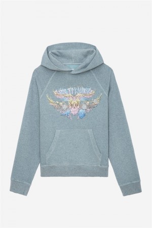 Glacier Zadig And Voltaire Georgy Concert Diamante Hoodie | ZV-256251