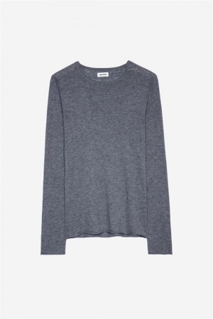 Grey Melange Zadig And Voltaire Teiss Cashmere Sweater | ZV-255767