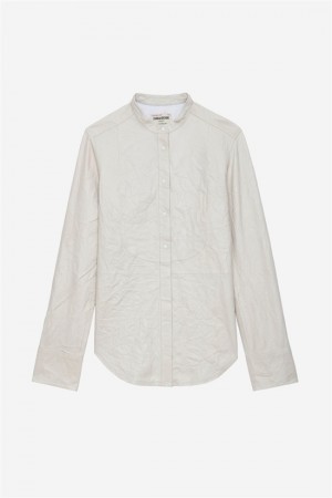 Judo Zadig And Voltaire Chic Crinkled Leather Shirt | ZV-256301