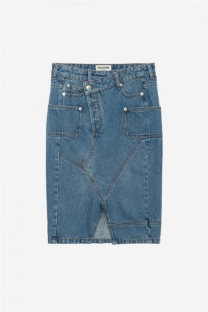 Light Blue Zadig And Voltaire Jinko Denim Skirt | ZV-256363