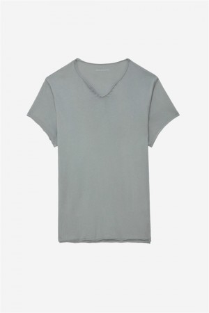 Oyster Zadig And Voltaire Monastir Henley T-shirt | ZV-255681