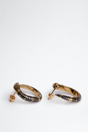 Shiny Gold Zadig And Voltaire Snake Hoop Earrings | ZV-255881