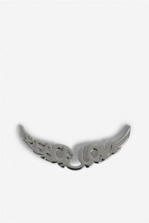 Shiny Silver Zadig And Voltaire Swing Your Wings Charms Peace | ZV-256145