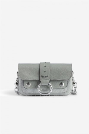 Silver Zadig And Voltaire Kate Wallet Mettalic Bag | ZV-256126