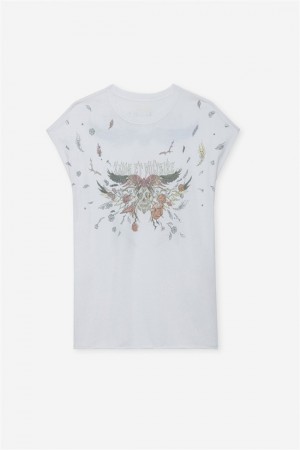 White Zadig And Voltaire Cecilia Concert Wings Tee | ZV-256279