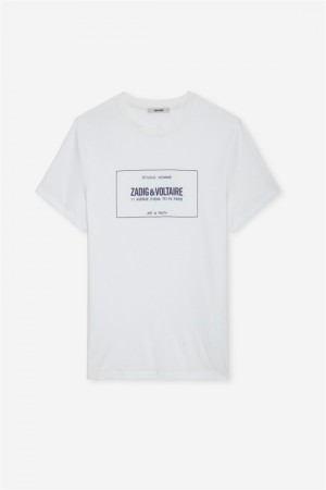 White Zadig And Voltaire Ted T-shirt | ZV-255698