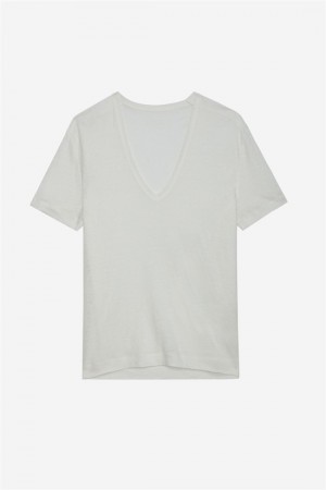 White Zadig And Voltaire Wassa T-shirt | ZV-256260