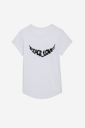 White Zadig And Voltaire Woop Wings T-shirt | ZV-256256