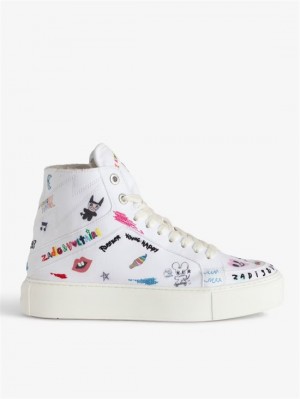 White Zadig And Voltaire ZV1747 High Flash Chunky High-Top Sneakers  | ZV-255663