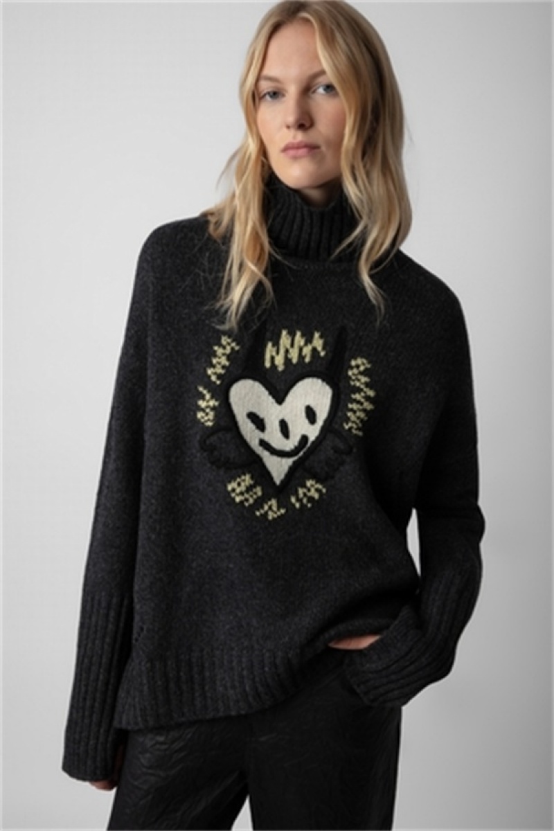 Anthracite Zadig And Voltaire Alma We Heart Sweater | ZV-256440