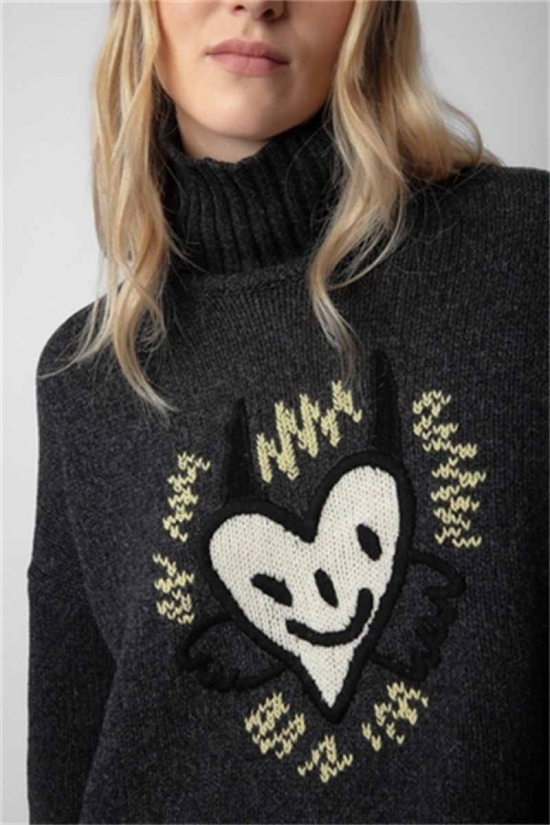 Anthracite Zadig And Voltaire Alma We Heart Sweater | ZV-256440