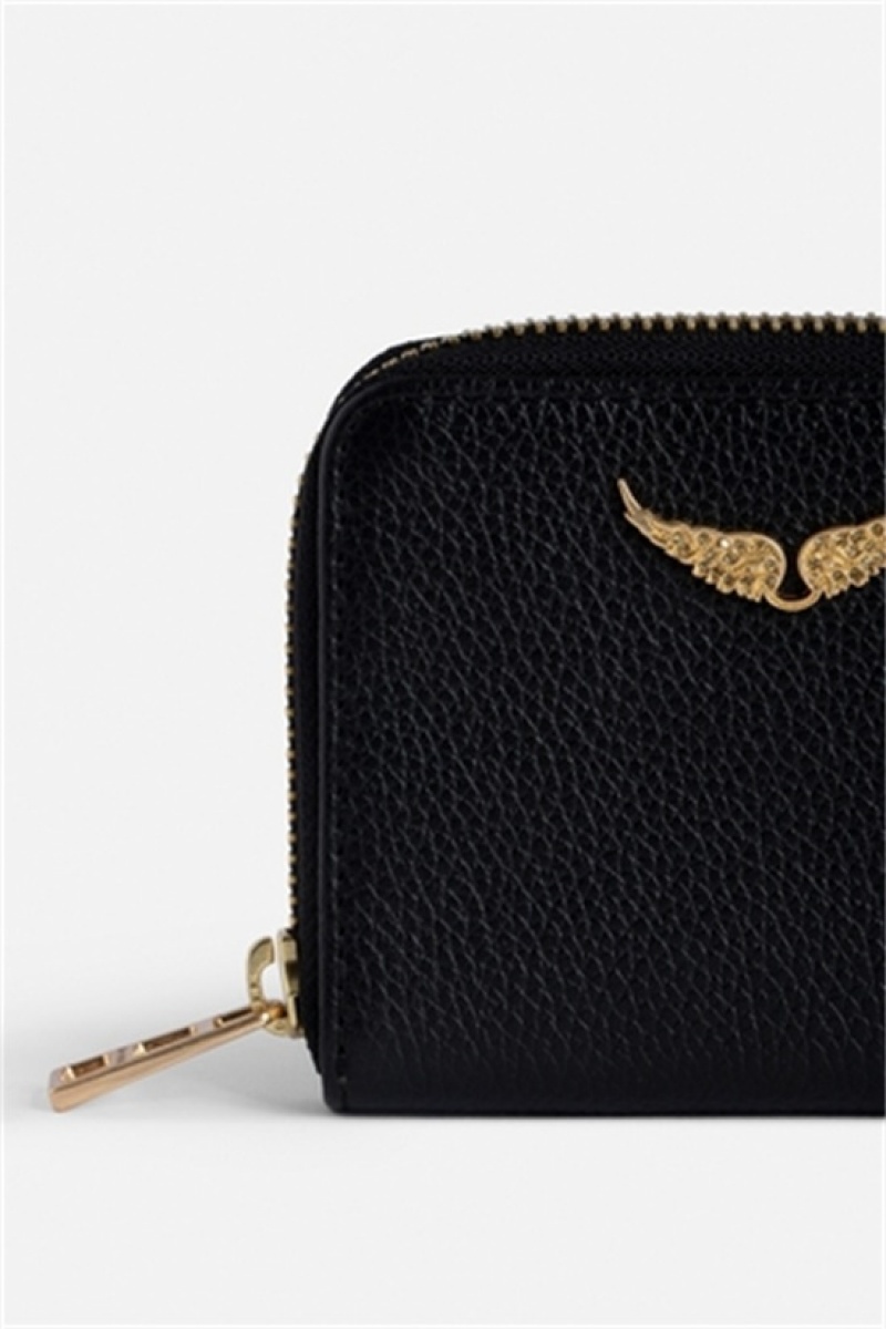 Black Gold Zadig And Voltaire Mini Wallet | ZV-255938