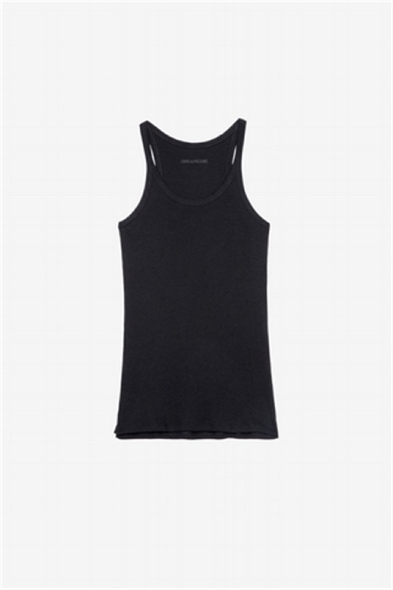 Black Zadig And Voltaire Alba Tank Top | ZV-256299