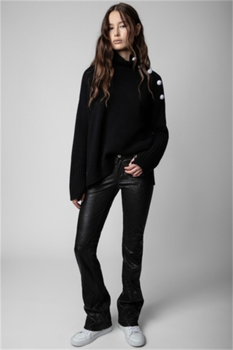 Black Zadig And Voltaire Alma Cashmere Sweater | ZV-256437