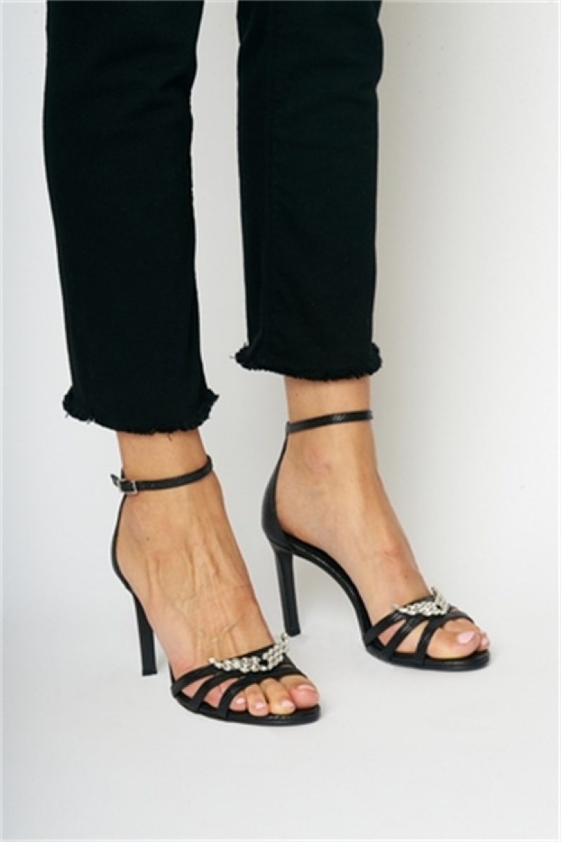 Black Zadig And Voltaire Amee Wing Sandals | ZV-255784