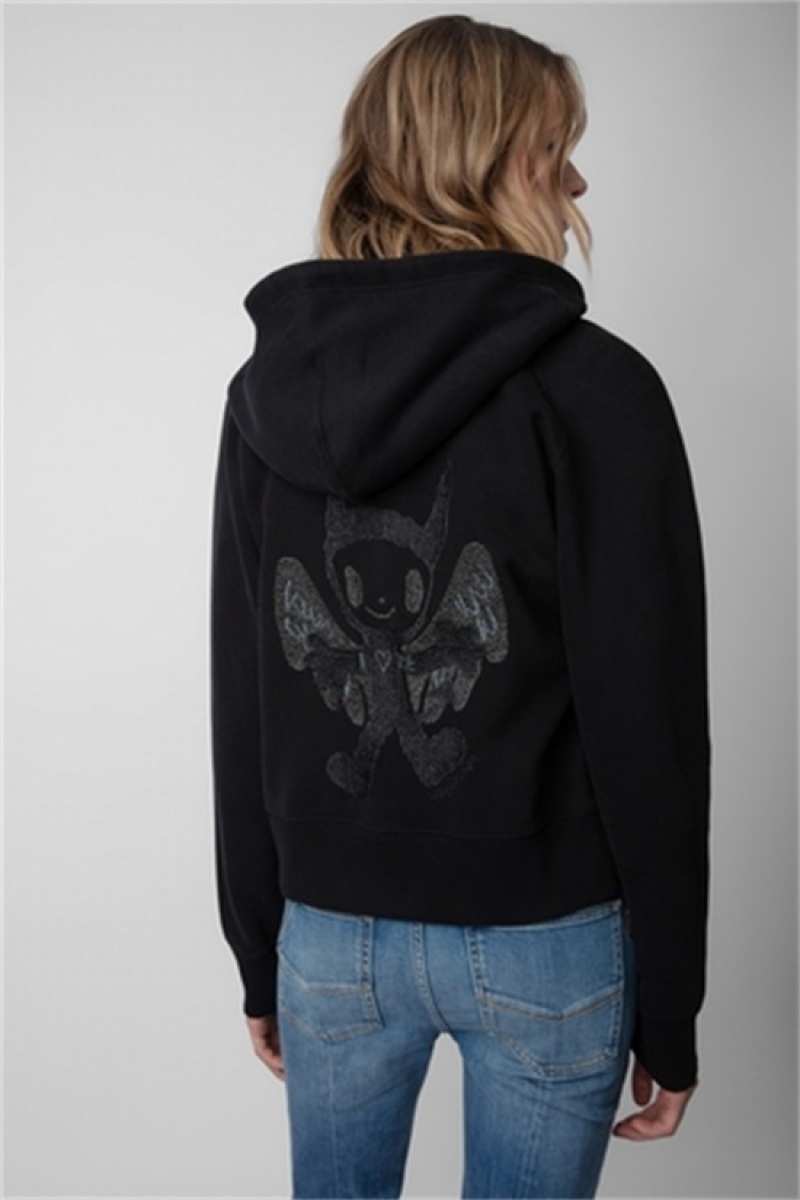 Black Zadig And Voltaire Aspene Devil Sweatshirt | ZV-256246