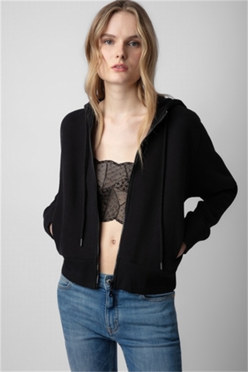 Black Zadig And Voltaire Aspene Devil Sweatshirt | ZV-256246