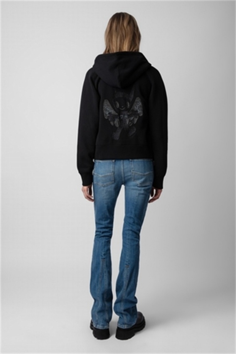 Black Zadig And Voltaire Aspene Devil Sweatshirt | ZV-256246