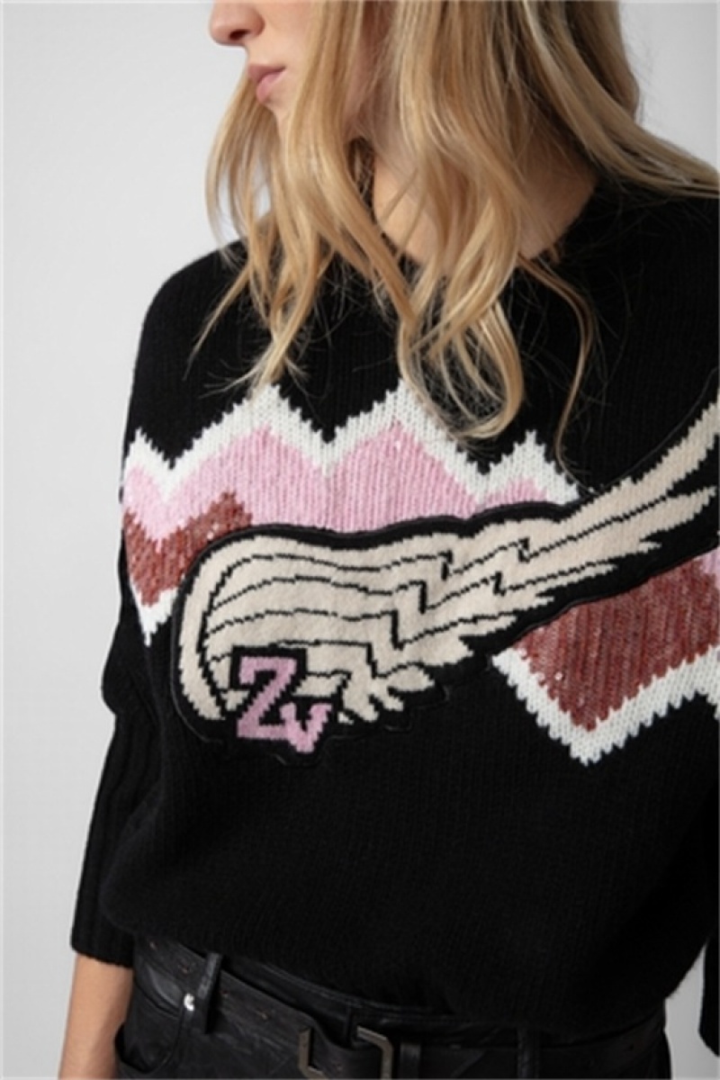 Black Zadig And Voltaire Bleez Sequin Sweater | ZV-256449