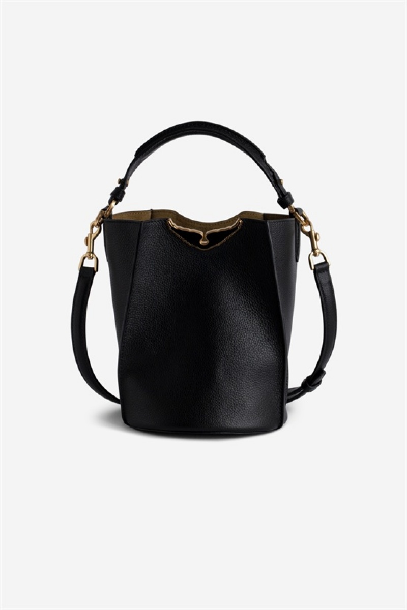 Black Zadig And Voltaire Borderline Bucket Bag | ZV-256038