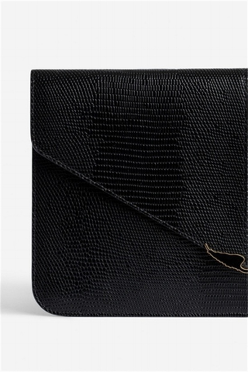 Black Zadig And Voltaire Borderline Clutch | ZV-256163