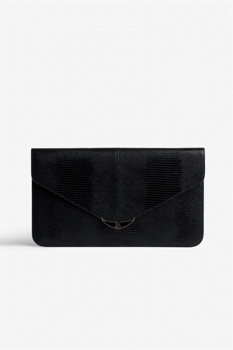 Black Zadig And Voltaire Borderline Clutch | ZV-256163