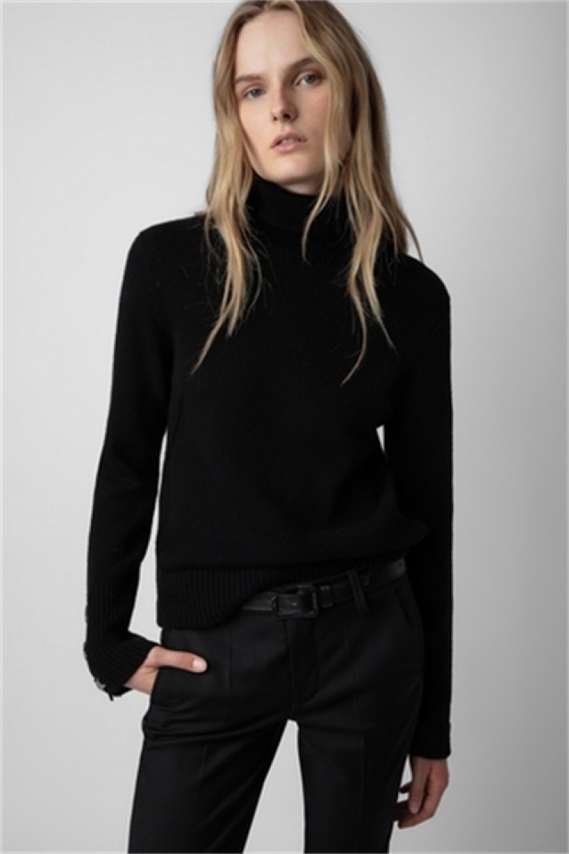 Black Zadig And Voltaire Boxy Jewelled Sweater | ZV-256456