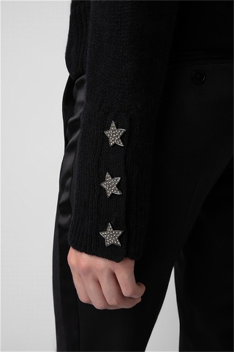 Black Zadig And Voltaire Boxy Jewelled Sweater | ZV-256456