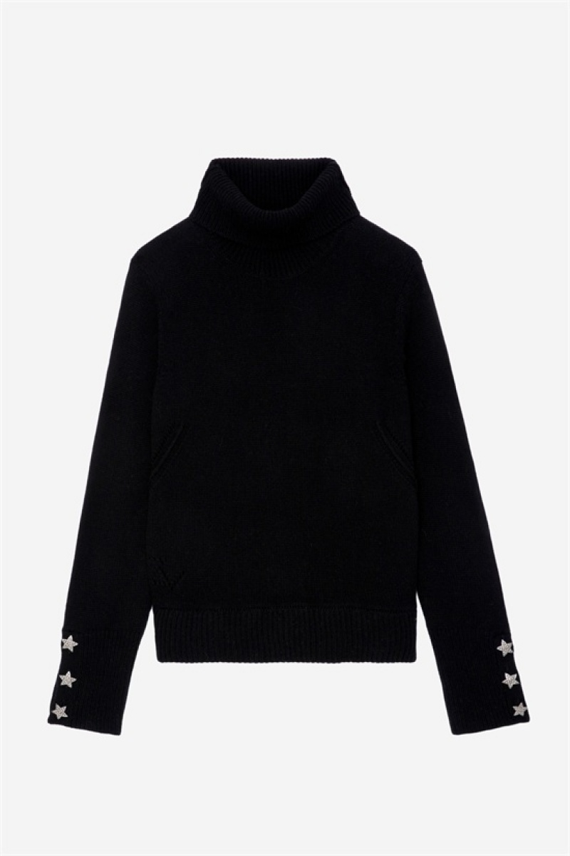 Black Zadig And Voltaire Boxy Jewelled Sweater | ZV-256456